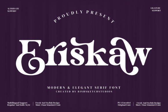 Eriskaw: The Elegant Serif Font for Handmade Brands